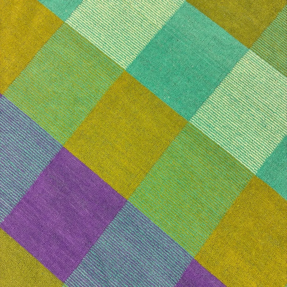 Cannon Royal Family Vintage Green Blue Purple Checkered Bath Towel